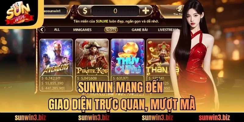 SUNWIN mang đến giao diện trực quan, mượt mà